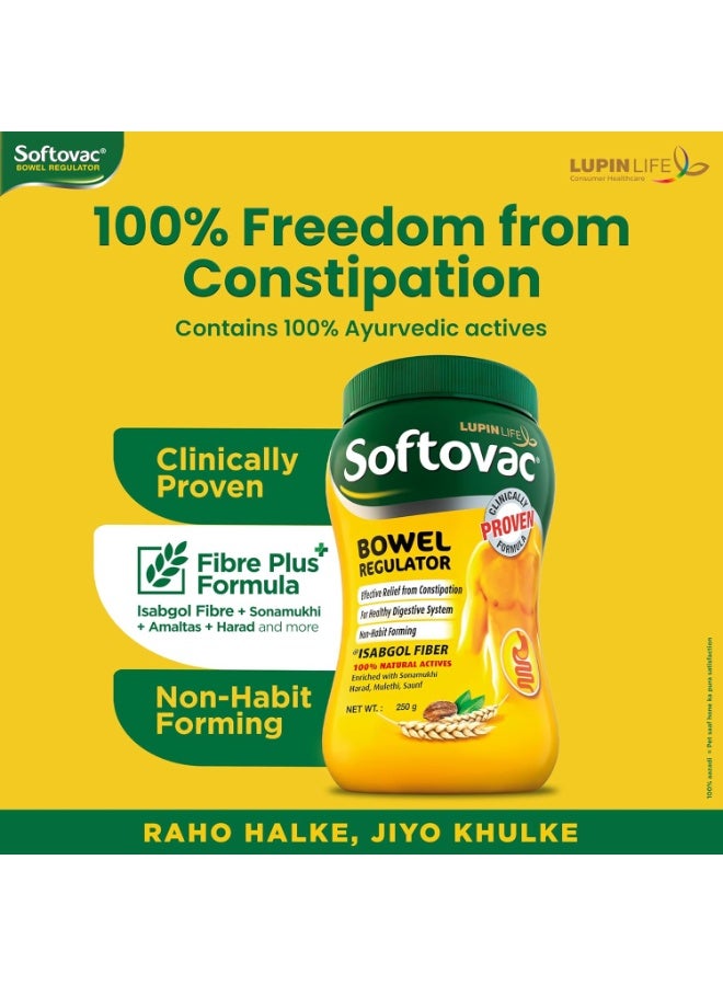 Softovac Isabgol Psyllium Husk Powder 250g – Natural Fiber Supplement for Constipation Relief, Bowel Regulator & Stool Softener – Gluten Free High Fiber Digestive Support for Adults - Image 5